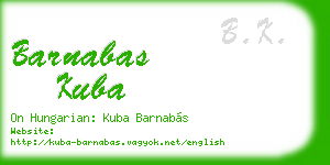 barnabas kuba business card